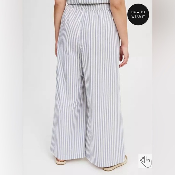 Torrid Blue and White Wide Leg Pants - Picture 2 of 16
